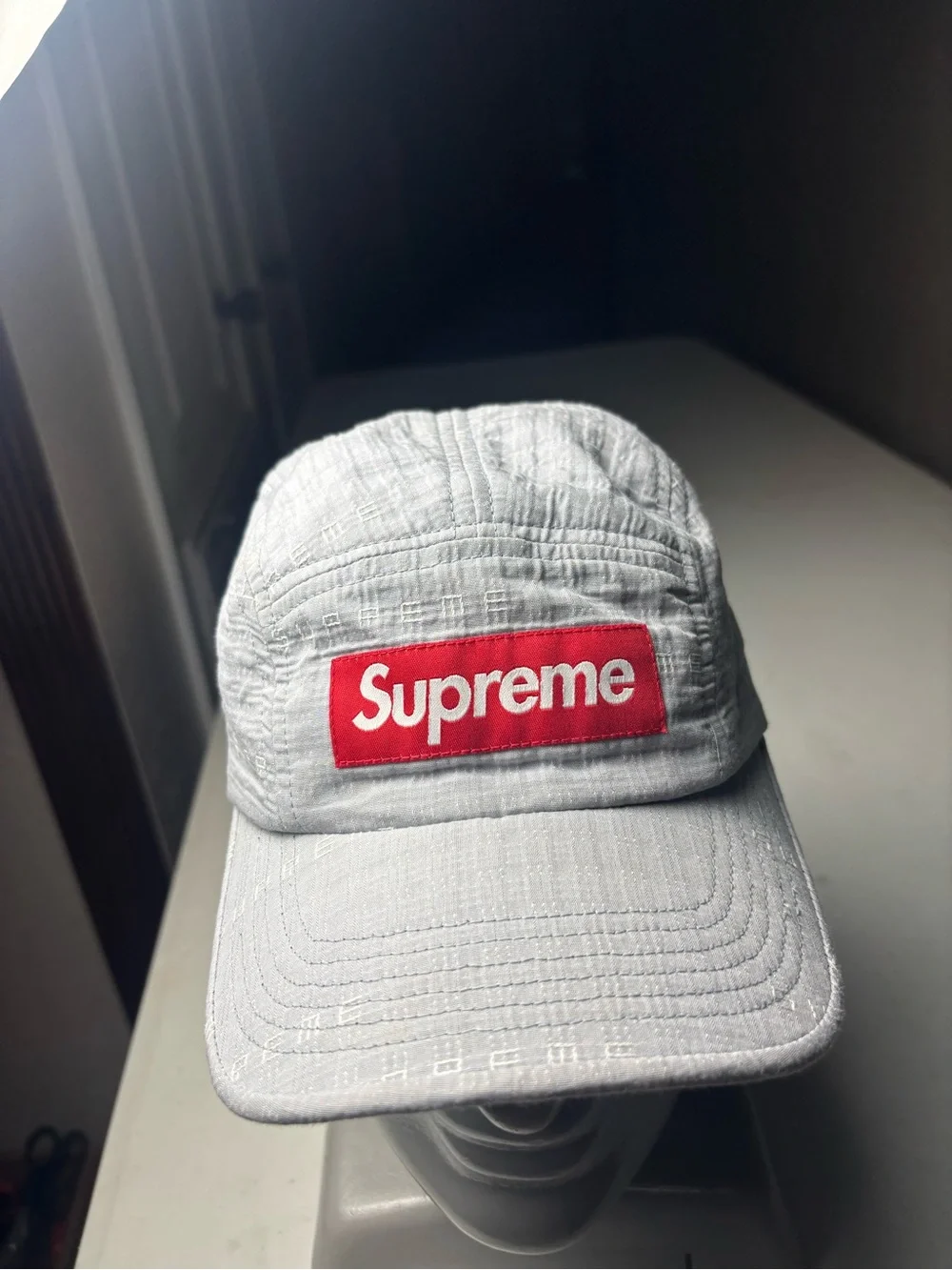 Supreme Glow Ripstop Camp Cap Grey FW22
